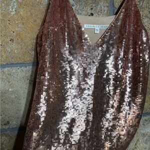 Veronica Beard Rose Gold Sequin Camisole